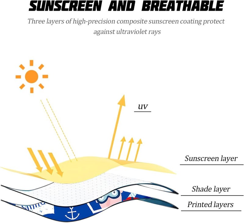 Sandfren Car Window Shade, Vehicle Sunshade Curtain with Storage Pockets & Suction Cups for Baby, Cartoon Pattern Auto Interior Heat Sun Protection Cover, Universal for SUV Sedan Trucks (Sailboat) - Image 3